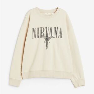 H&M Nirvana Cream Oversized Sweatshirt